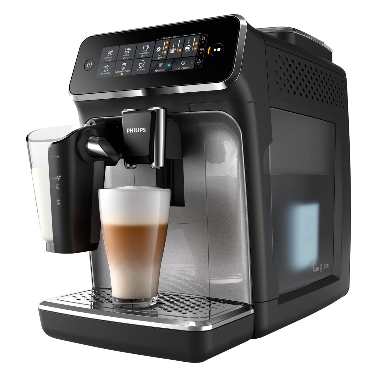 Philips Series 3200 Fully Automatic Espresso Machine Black and Silver 1.8 Liter EP3246/73